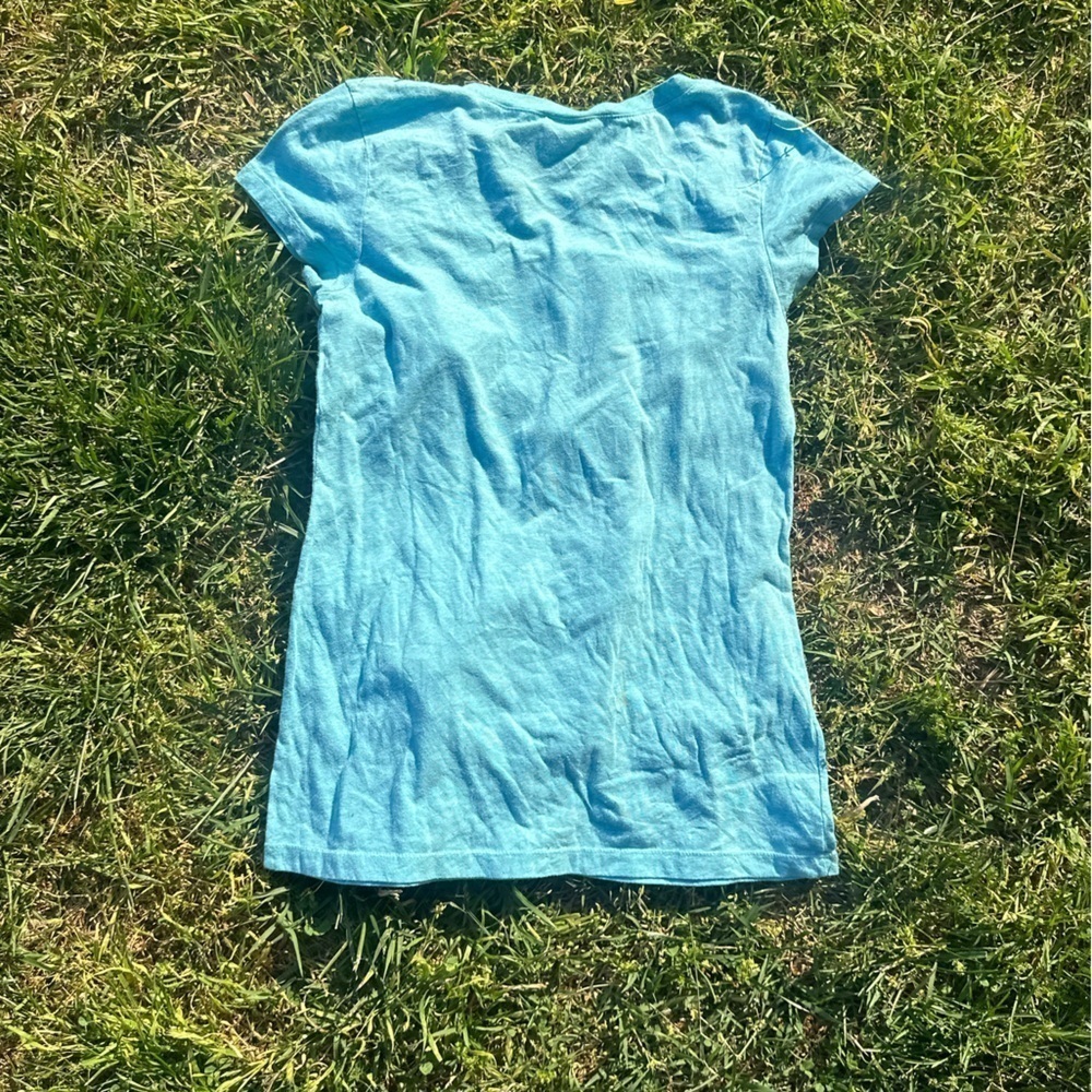 2011 Peanuts Snoopy Graphic Logo Pure Genius Turquoise Short Sleeve Women Large - Picture 2 of 5